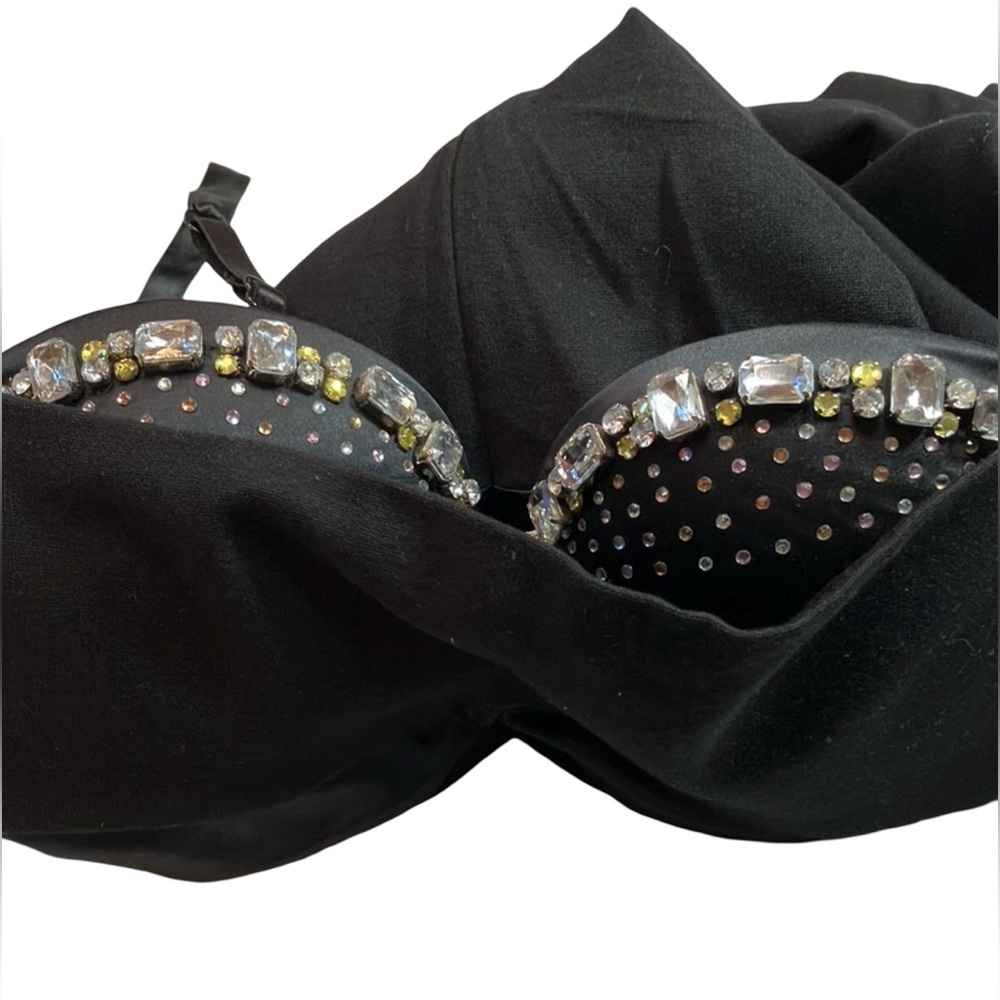 Victoria’s Secret EUC Sexy Rhinestone Studded Spaghetti Strap Black Dress (0449) - Picture 8 of 11